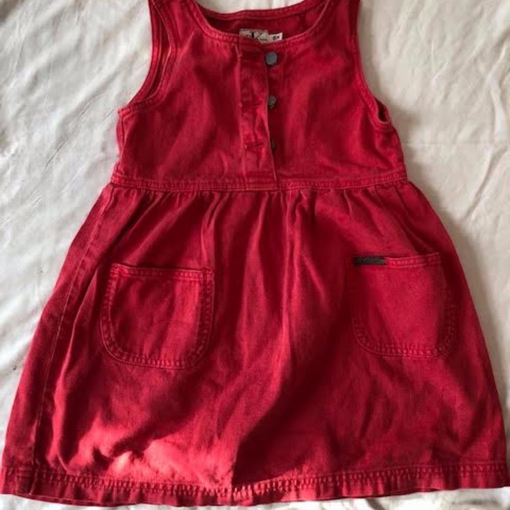 Girl's Red Denim Jumper